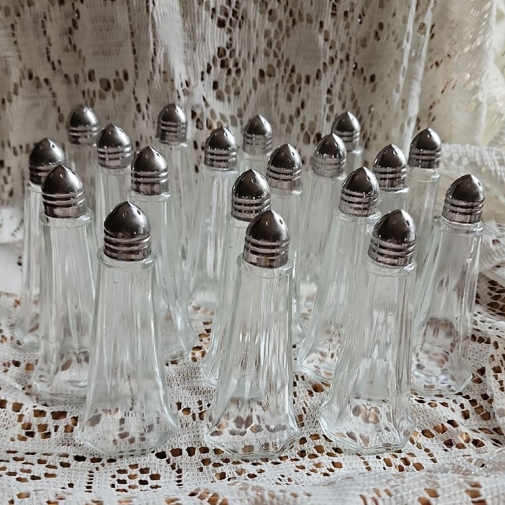 Lot Of 19 Glass Salt & Pepper Shakers